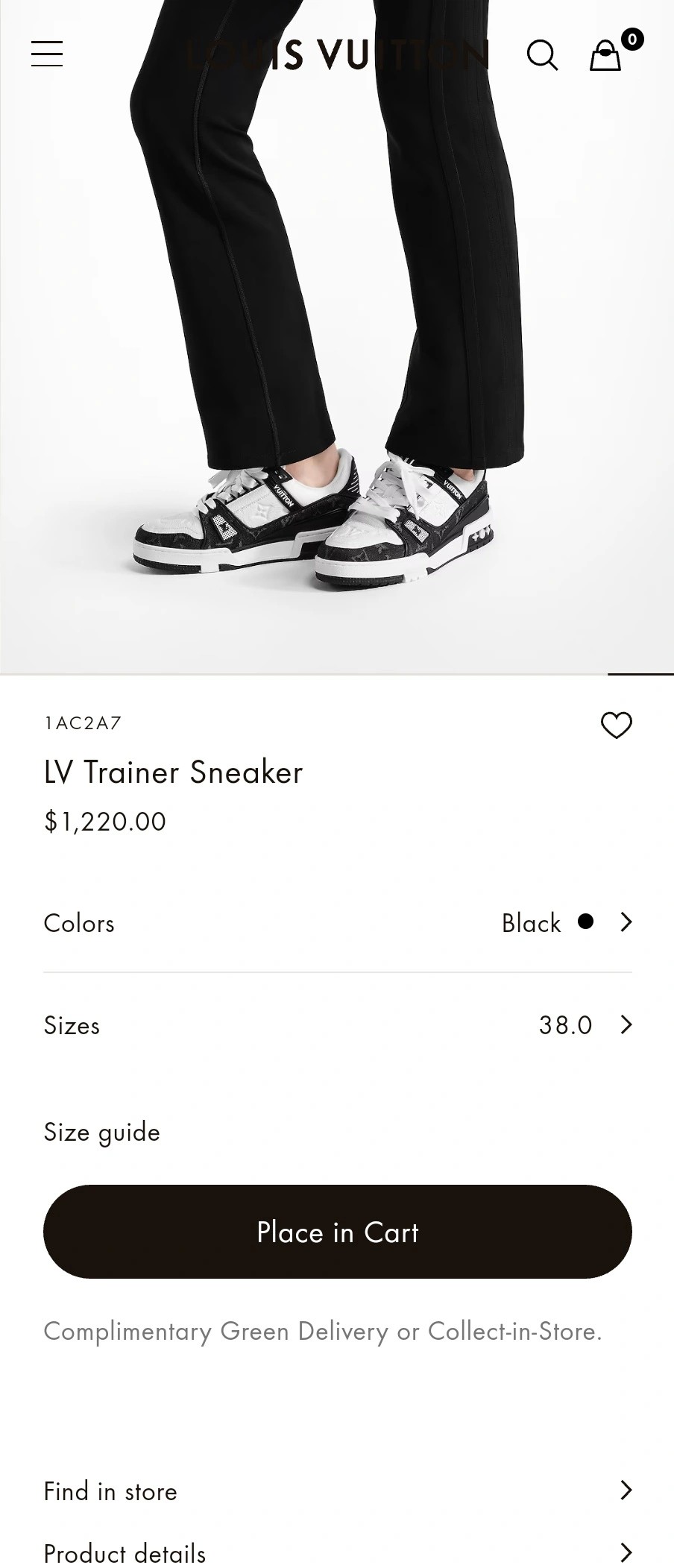 루이비통 1AC2A7 LV 트레이너 스니커즈