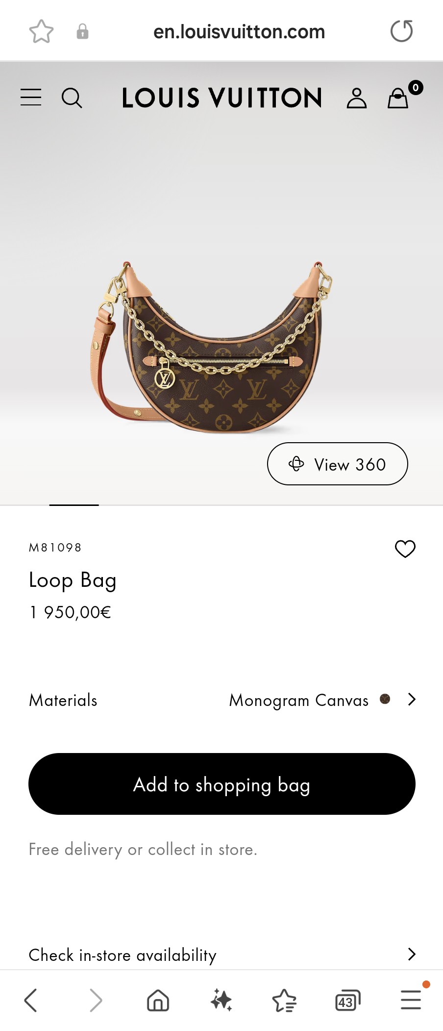 루이비통 M81098 루프 백