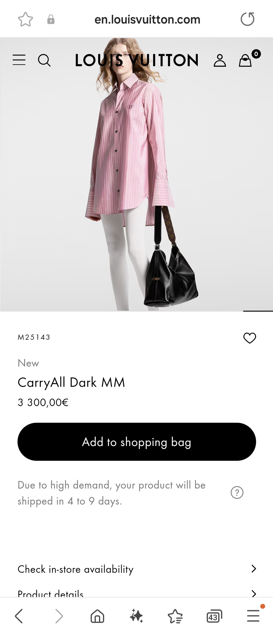 루이비통 M25143 뉴 캐리올 다크 MM