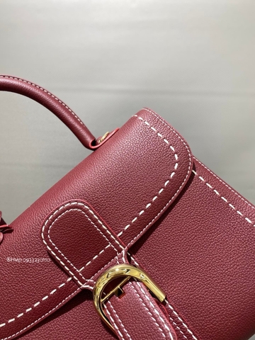 Delvaux Brillant MM Surpiqué 그레인 송아지 가죽 보르도