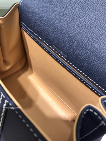 Delvaux Brillant Mini Surpiqué 그레인 송아지 가죽 네이비