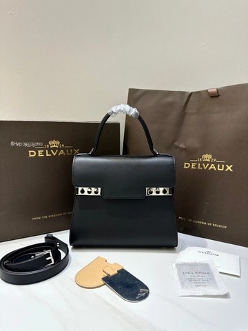 Delvaux Tempête PM, 실키 송아지 가죽 AA0612BQS099ZDO 블랙 PHW