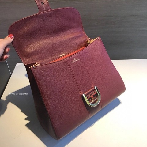 Delvaux Brillant MM 로데오 송아지 가죽 로즈우드