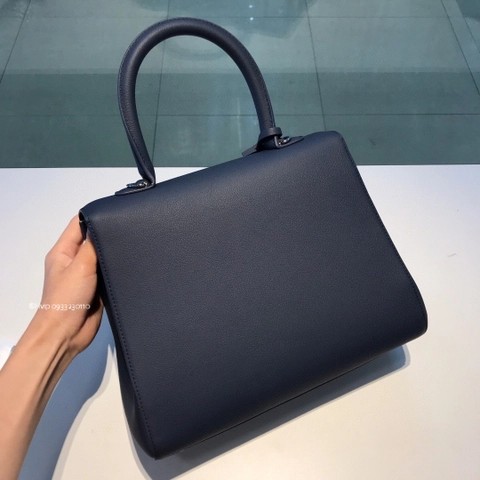 Delvaux Brillant MM 로데오 송아지 가죽 네이비 블루