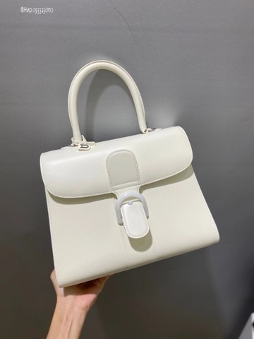 Delvaux Brillant MM 박스 카프 화이트