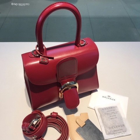 Delvaux Brillant MINI 박스 카프 와인