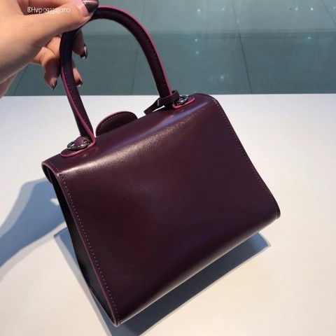 Delvaux Brillant MINI 박스 카프 버건디