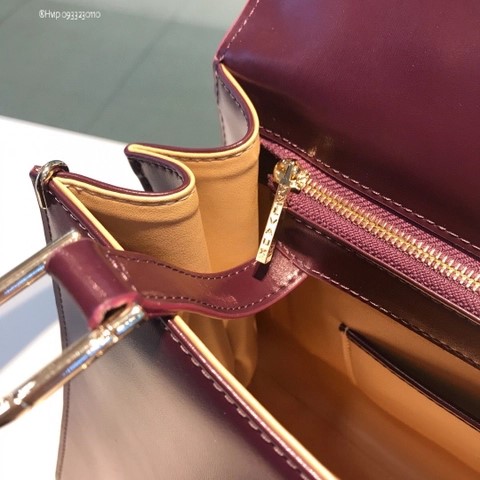 Delvaux Brillant MM 박스 카프 버건디
