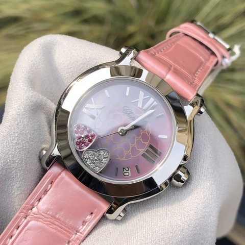 쇼파드 해피 스포츠 화이트/가죽 36mm 278475-3004