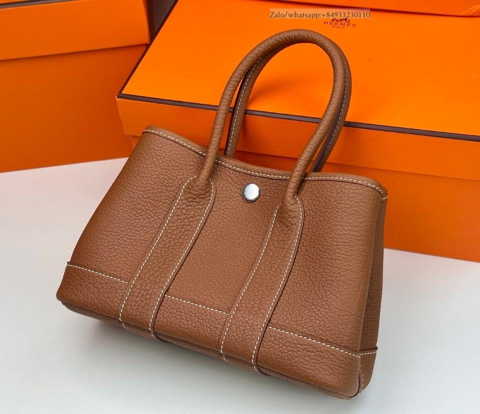 에르메스 가든 파티 미니 23cm 골드 네곤다 PHW
